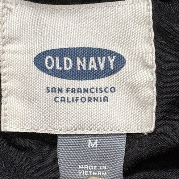 Old Navy Men’s Medium Black Canvas Jacket Snap Button Utility Military Coat - Picture 3 of 14